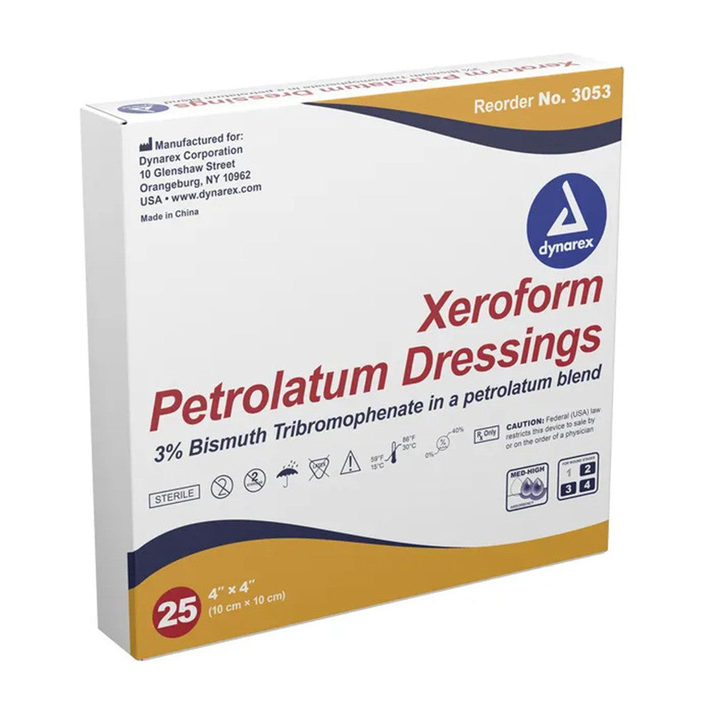 Xeroform Petrolatum Dressing Patch 4 X 4 Inches, 25 Ea