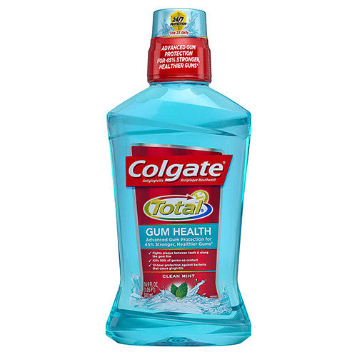 Colgate Total Gum Health Mouthwash, Clean Mint - 16.9 oz