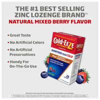 Cold-Eeze Plus Cold and Flu Natural Mixed Berry Flavor Lozenge, 25 Ea