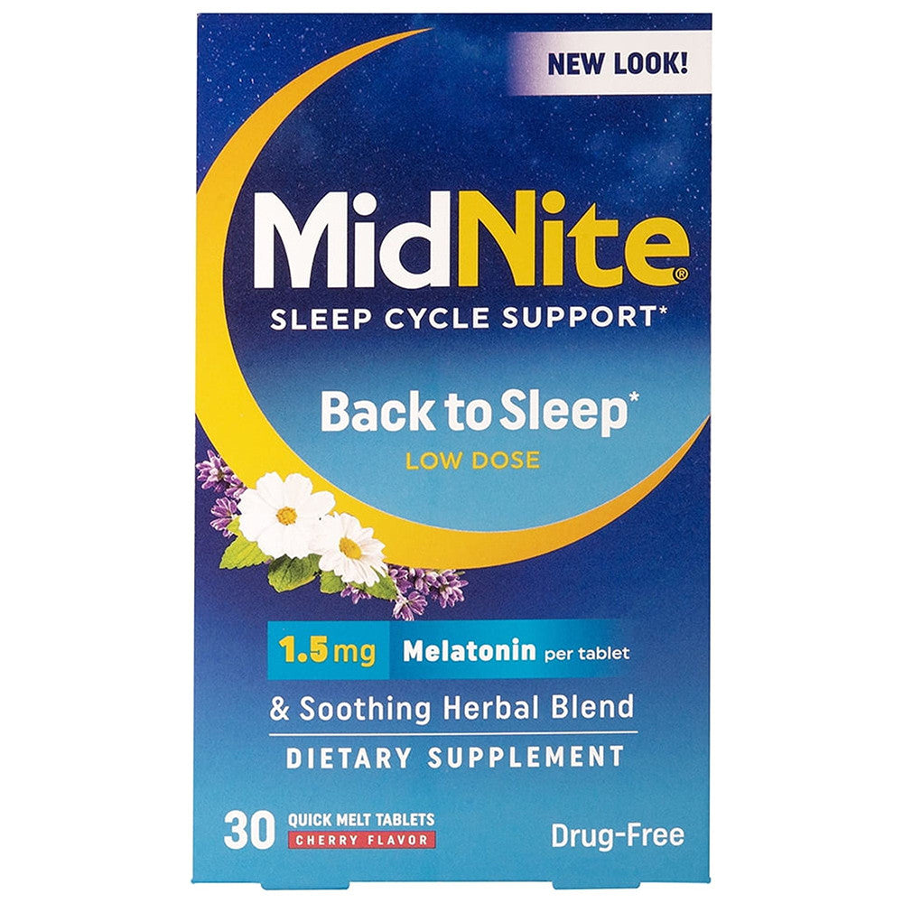 MidNite Sleep Aid Low Dose 1.5 mg Tablets, Cherry Flavor, 30 Ea