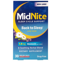 MidNite Sleep Aid Low Dose 1.5 mg Tablets, Cherry Flavor, 30 Ea