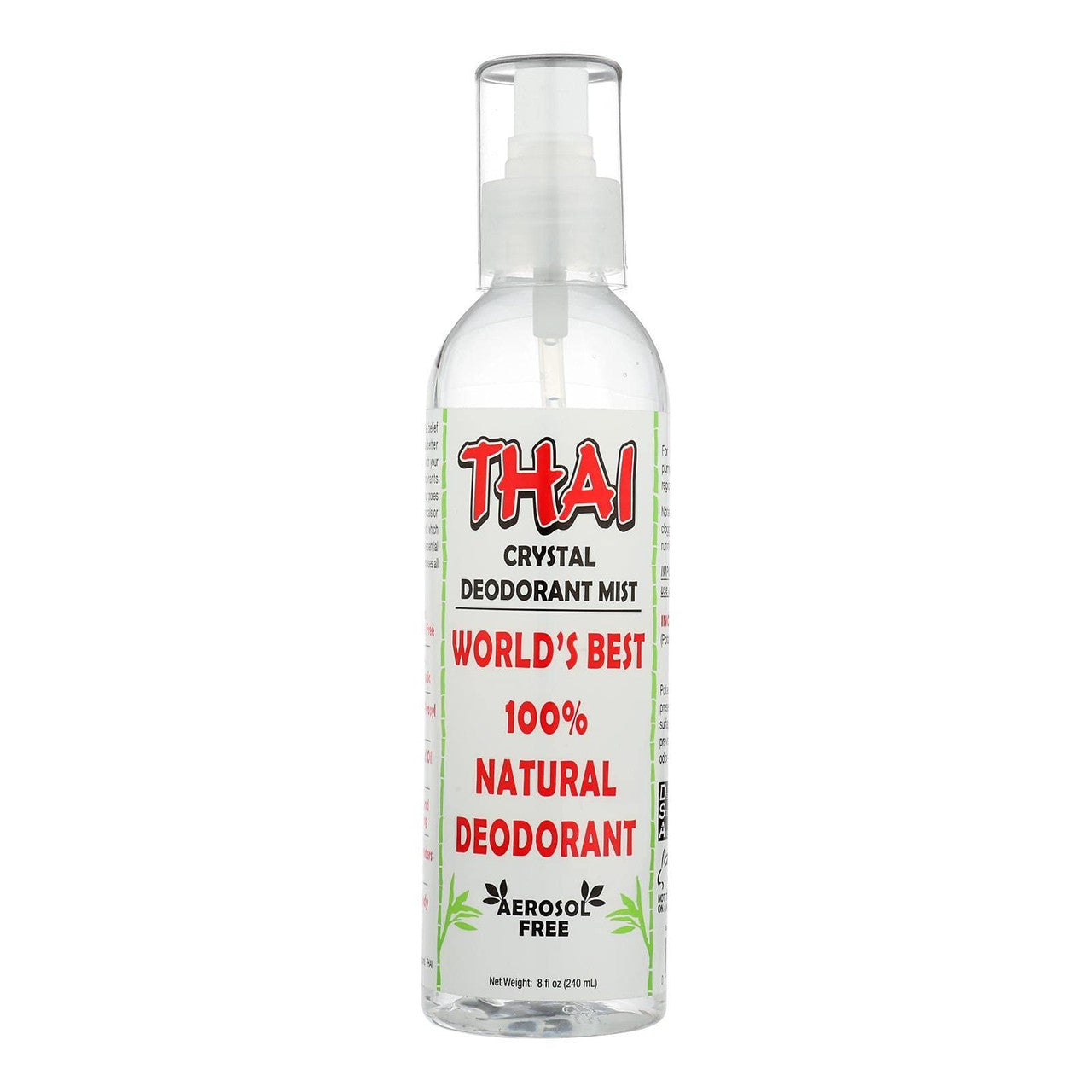 Thai Deodorant Stone Thai Crystal Mist Deodorant Pump, 8 Oz