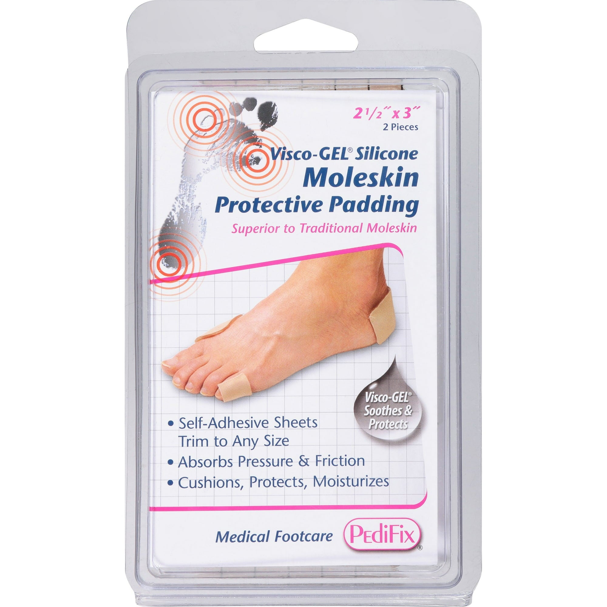 Pedifix Visco-Gel Moleskin Protective Padding - 2 Pack