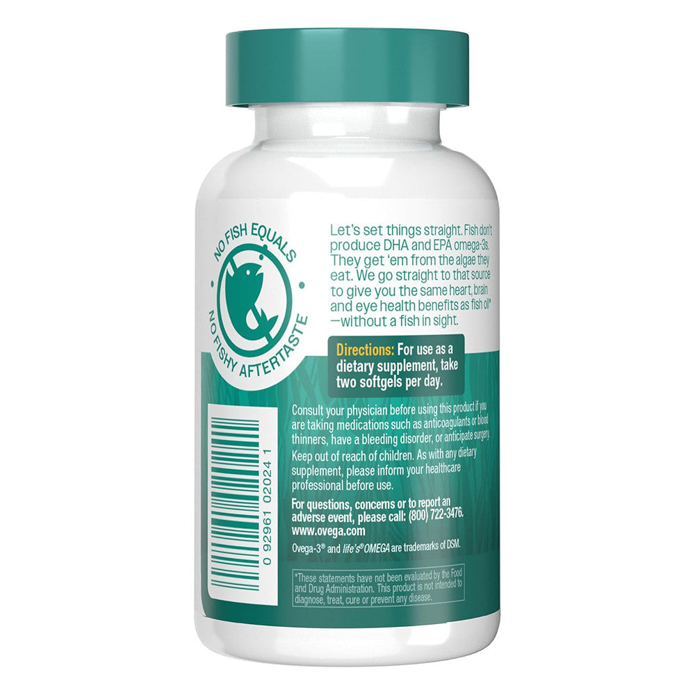 Ovega-3 Plant-Based Omega 3 500 mg Softgels, 60 Ea