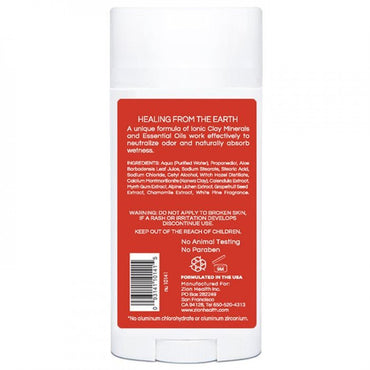 Zion Health Adama Clay Dry Deodorant, White Pine, 2.5 Oz