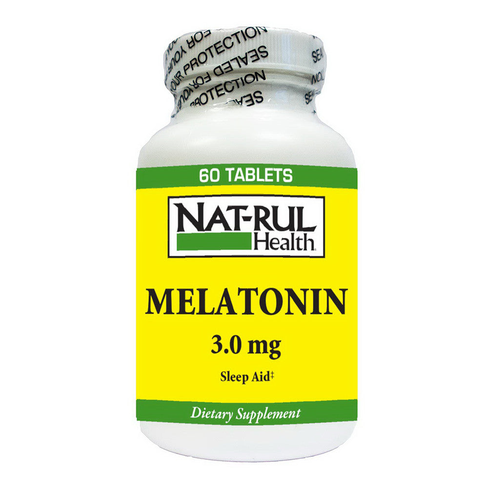 Nat Rul Health Melatonin 3 Mg Sleep Aid Supplement Tablets, 60 Ea