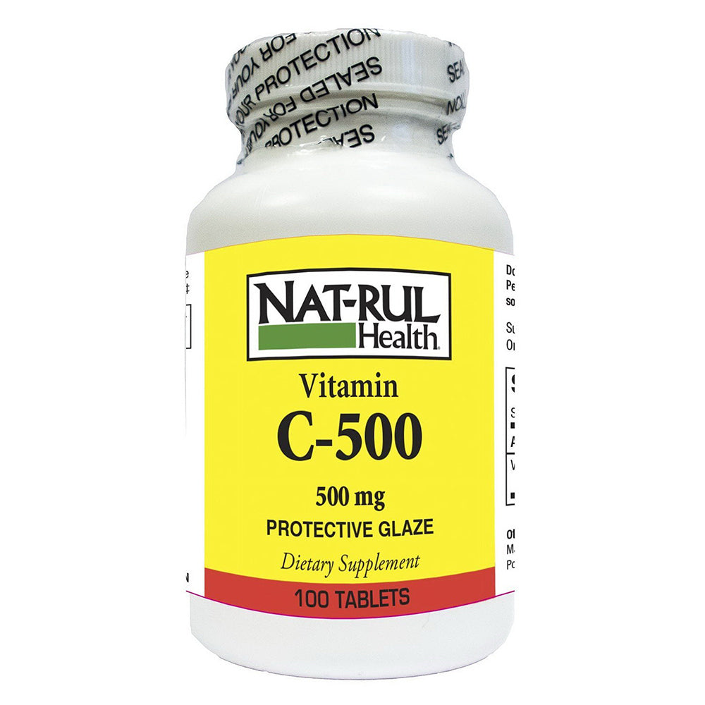 Vitamin C 500Mg Tablets With Protective Glaze By Nat-Rul - 100 Ea