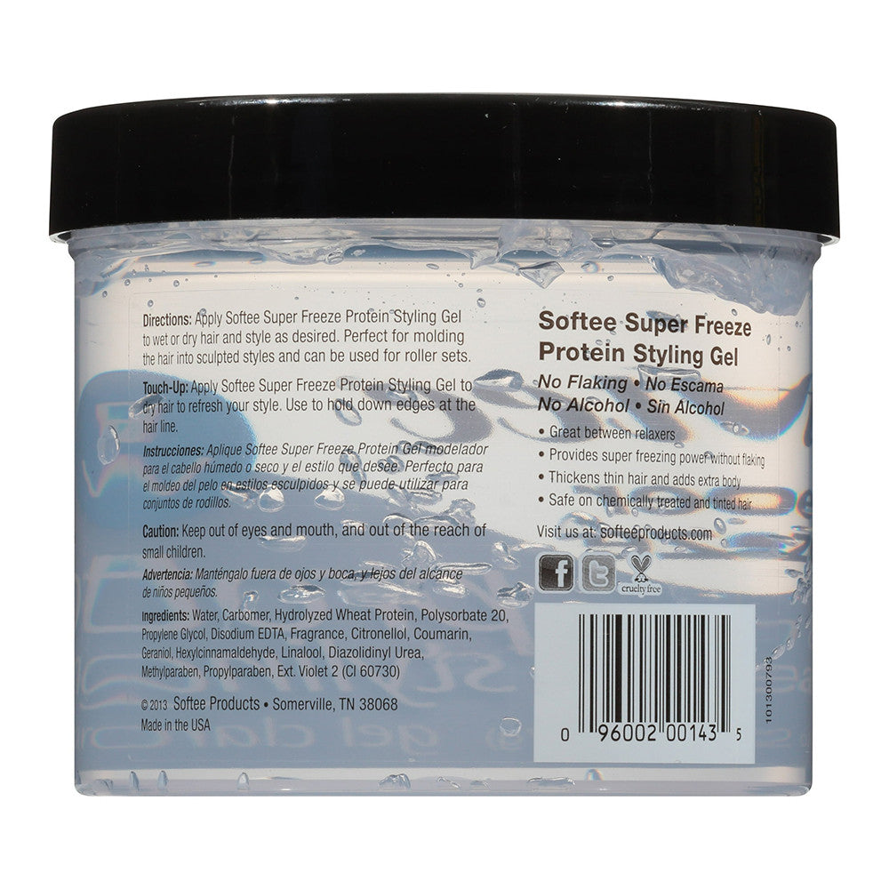 Softee Super Freeze Clean and Clear Protein Styling Gel, 32 Oz
