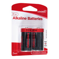 Leader Batteries, Alkaline C, 1.5 Volt, 2 Ea