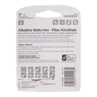 Leader Batteries, Alkaline D, 1.5 Volt, 2 Ea