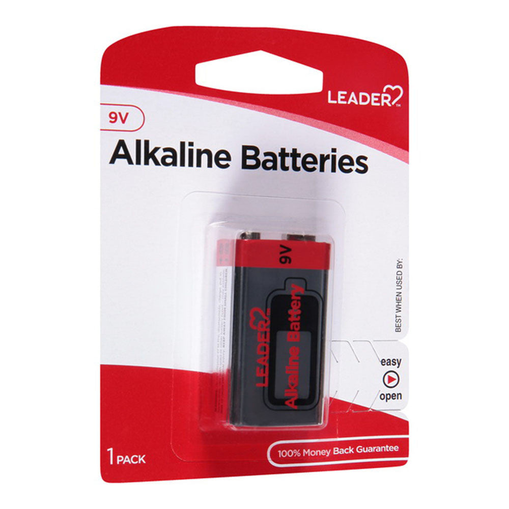 Leader Battery Alkaline, 9 Volt, 1 Ea