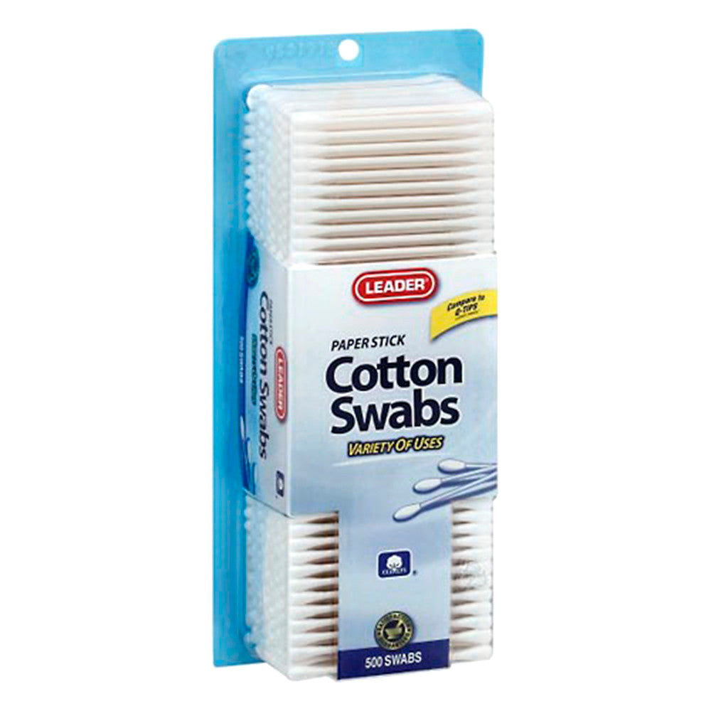 Leader Paper Stick Cotton Swabs, 500 Ea