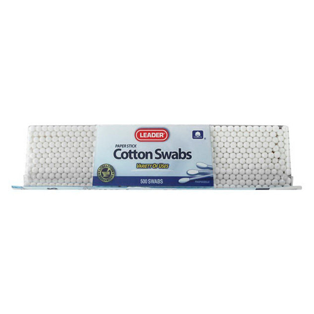 Leader Paper Stick Cotton Swabs, 500 Ea