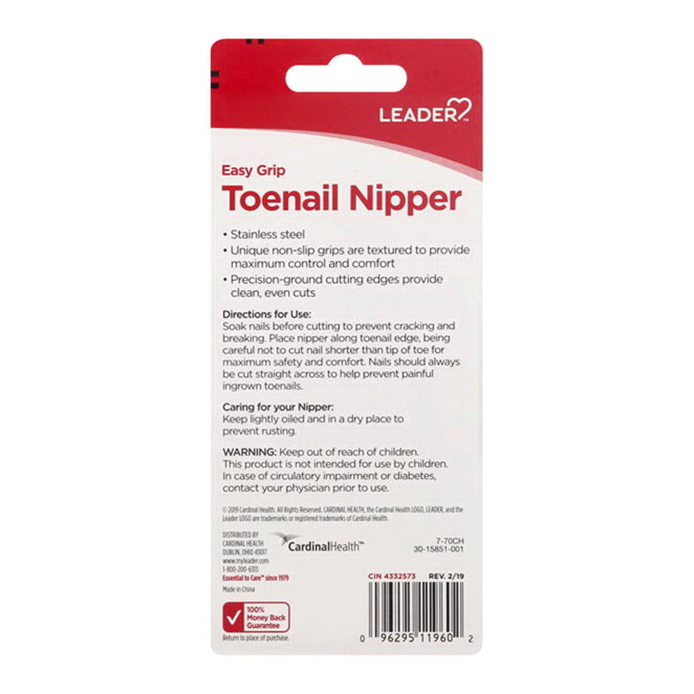 Leader Easy Grip, Toenail Nipper, 1 Ea