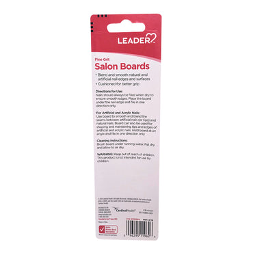Leader Fine Grit Pink Salon Boards Nail Files Pack, 2 Ea