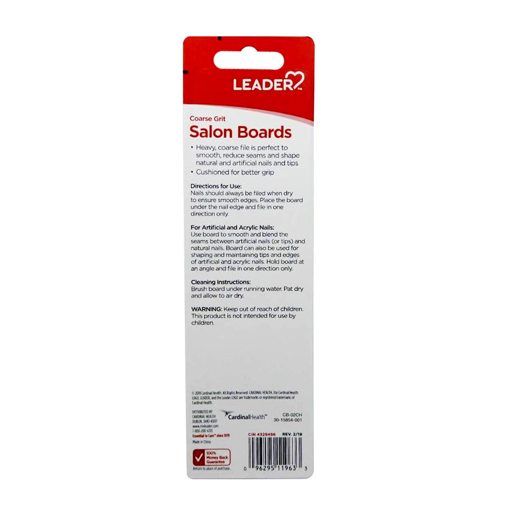 Leader Coarse Grit Black Salon Boards Nail Files Pack, 2 Ea