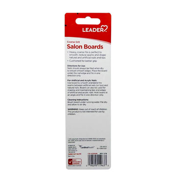 Leader Coarse Grit Black Salon Boards Nail Files Pack, 2 Ea