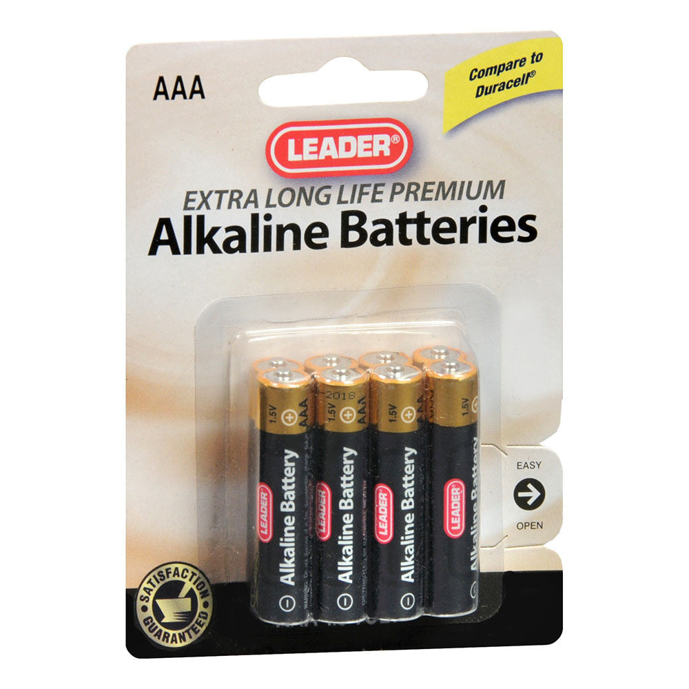 Leader Batteries, Alkaline Aaa, 1.5 Volt, 8 Ea