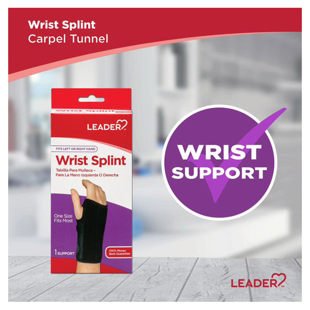 Leader Wrist Splint Fits Left or Right Hand, 1 Ea