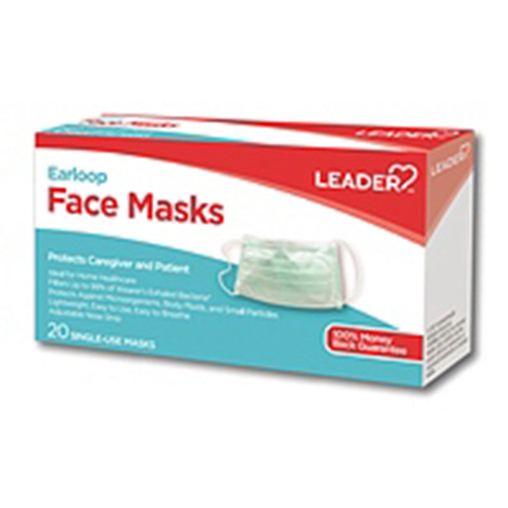 Leader Earloop Face Masks, 20 Ea