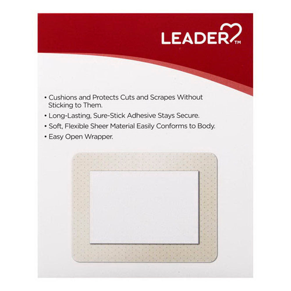 Leader Adhesive Bandage Pads, Antibacterial, Sheer, All One Size, 10 Ea
