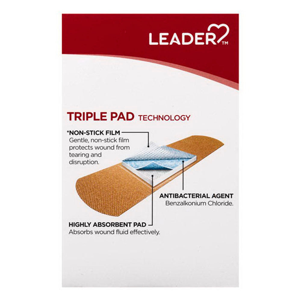 Leader Adhesive Bandages, Flexible Fabric, Antibacterial, 20 Ea