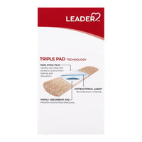 Leader Antibacterial Adhesive Bandages, Strong Strips, All One Size,10 Ea