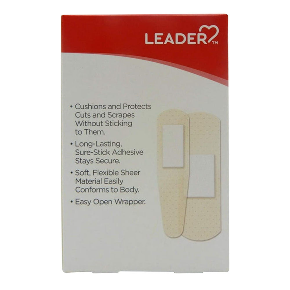 Leader Antibacterial Assorted Sheer Highly Absorbent Adhesive Bandage, 20 Ea