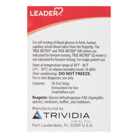 Leader True Metrix Self Monitoring Blood Glucose Test Strips, 50 Ea
