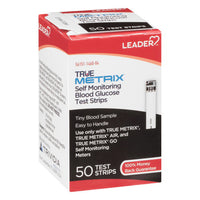 Leader True Metrix Self Monitoring Blood Glucose Test Strips, 50 Ea