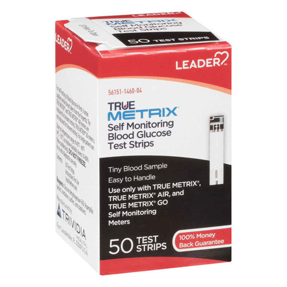 Leader True Metrix Self Monitoring Blood Glucose Test Strips, 50 Ea