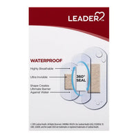 Leader Antibacterial Waterproof Adhesive Bandages, Assorted Sizes, 20 Ea