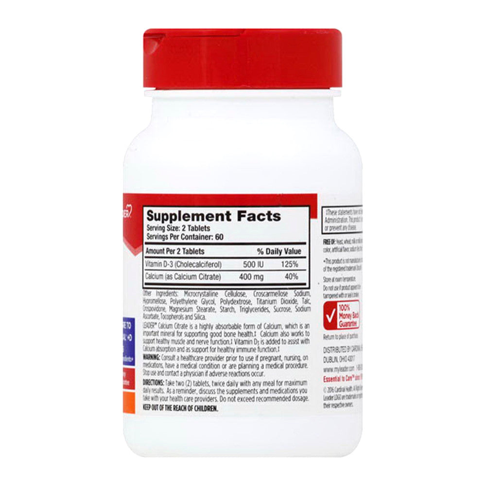 Leader Calcium Citrate Plus D3 Petites, Petite Tablets, 120 Ea