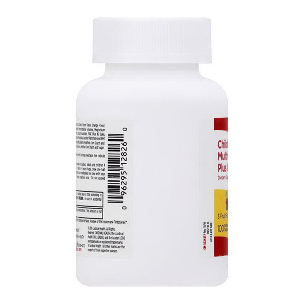 Leader Childrens Multivitamin, Plus Iron, 3 Fruit Flavors, Chewable Tablets, 100 Ea