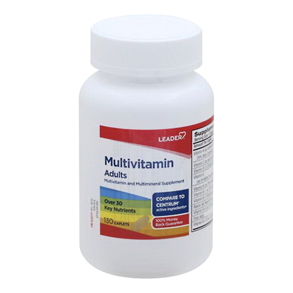 Leader Multivitamin, Adults, Caplets, 130 Ea