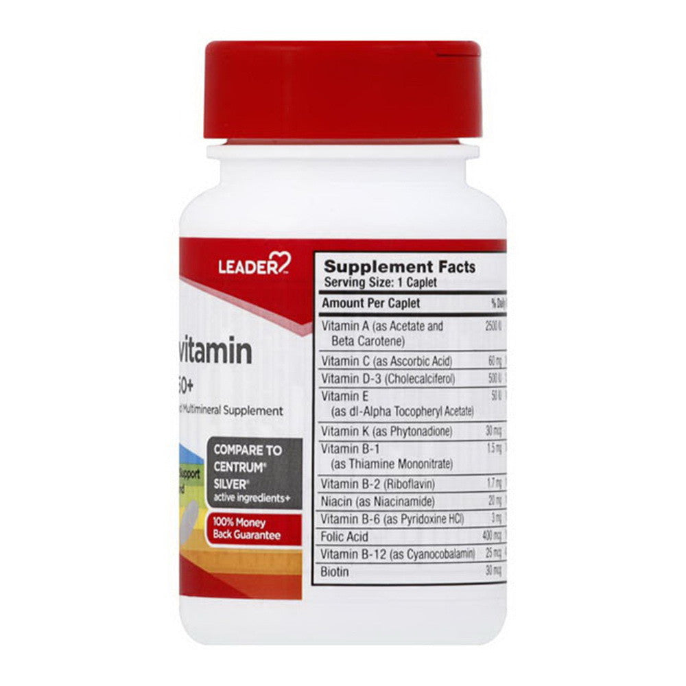 Leader Multivitamin, Adults 50Plus, Caplets, 30 Ea