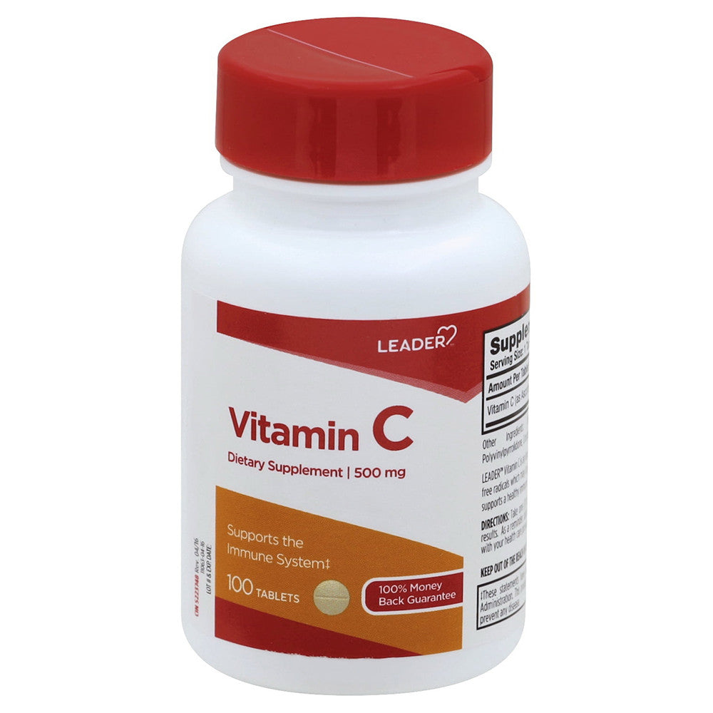Leader Vitamin C Dietary Supplement 500 Mg Tablets, 100 Ea