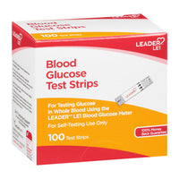 Leader Blood Glucose Test Strips, 100 Ea