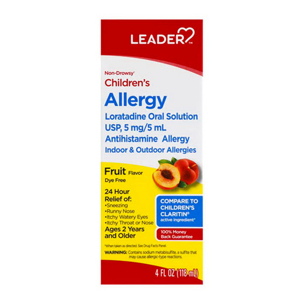 Leader Childrens Allergy, Non Drowsy, Fruit Flavor, 4 Oz