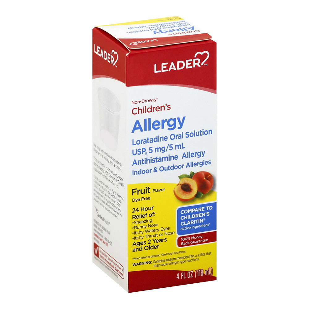 Leader Childrens Allergy, Non Drowsy, Fruit Flavor, 4 Oz
