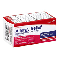 Leader Allergy Relief 25 Mg Mini Tablets, 100Ea