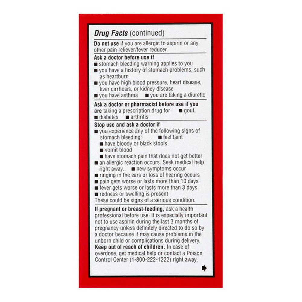 Leader Back And Body, Aspirin Extra Strength, Caplets, 100 Ea