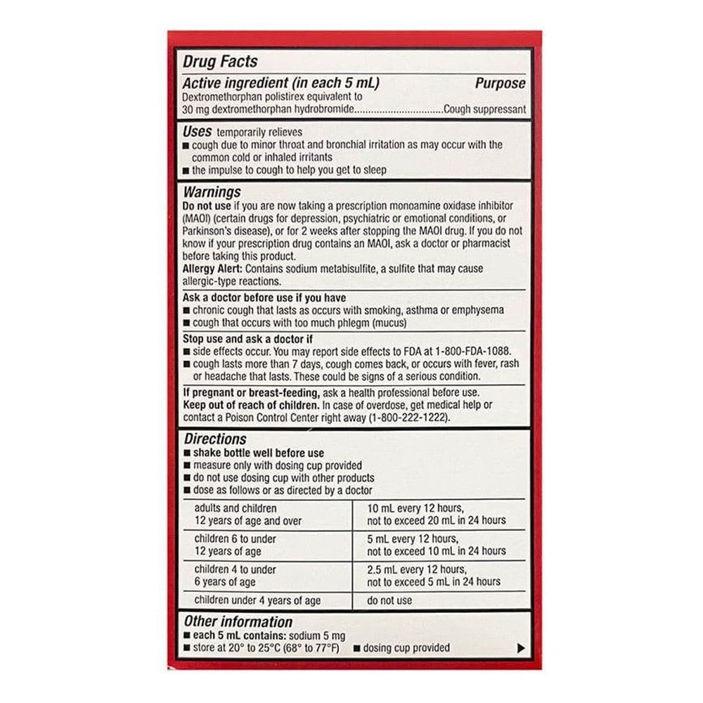 Leader Cough Dm 12 Hours Relief Orange Flavored Liquid, 3 Oz