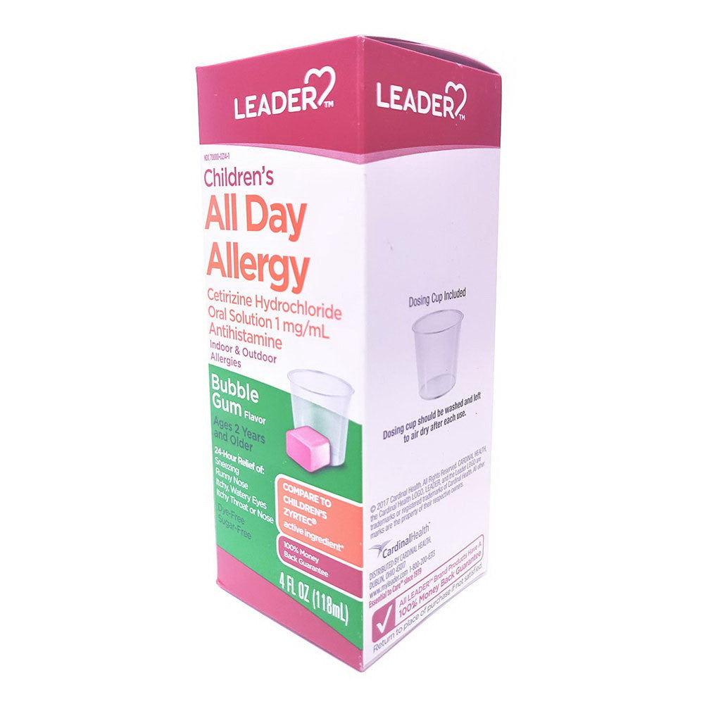 Leader Childrens All Day Allergy, Bubble Gum, 4 Oz
