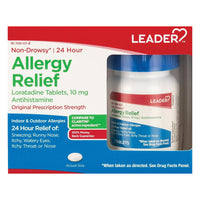Leader Allergy Relief Antihistamine Loratadine 10 Mg Tablets, 90 Ea