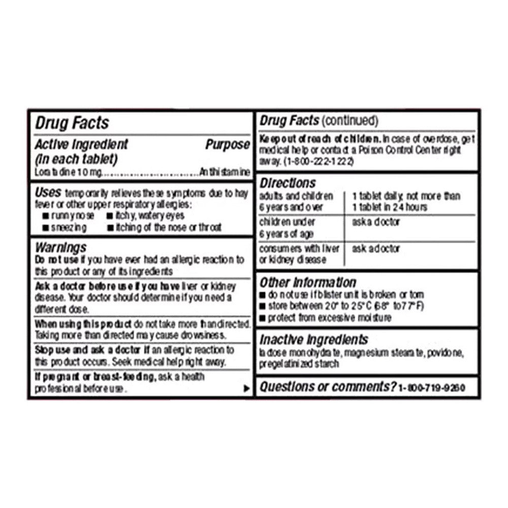 Leader 24Hour Loratadine Allergy Relief Tablets, 10 Ea