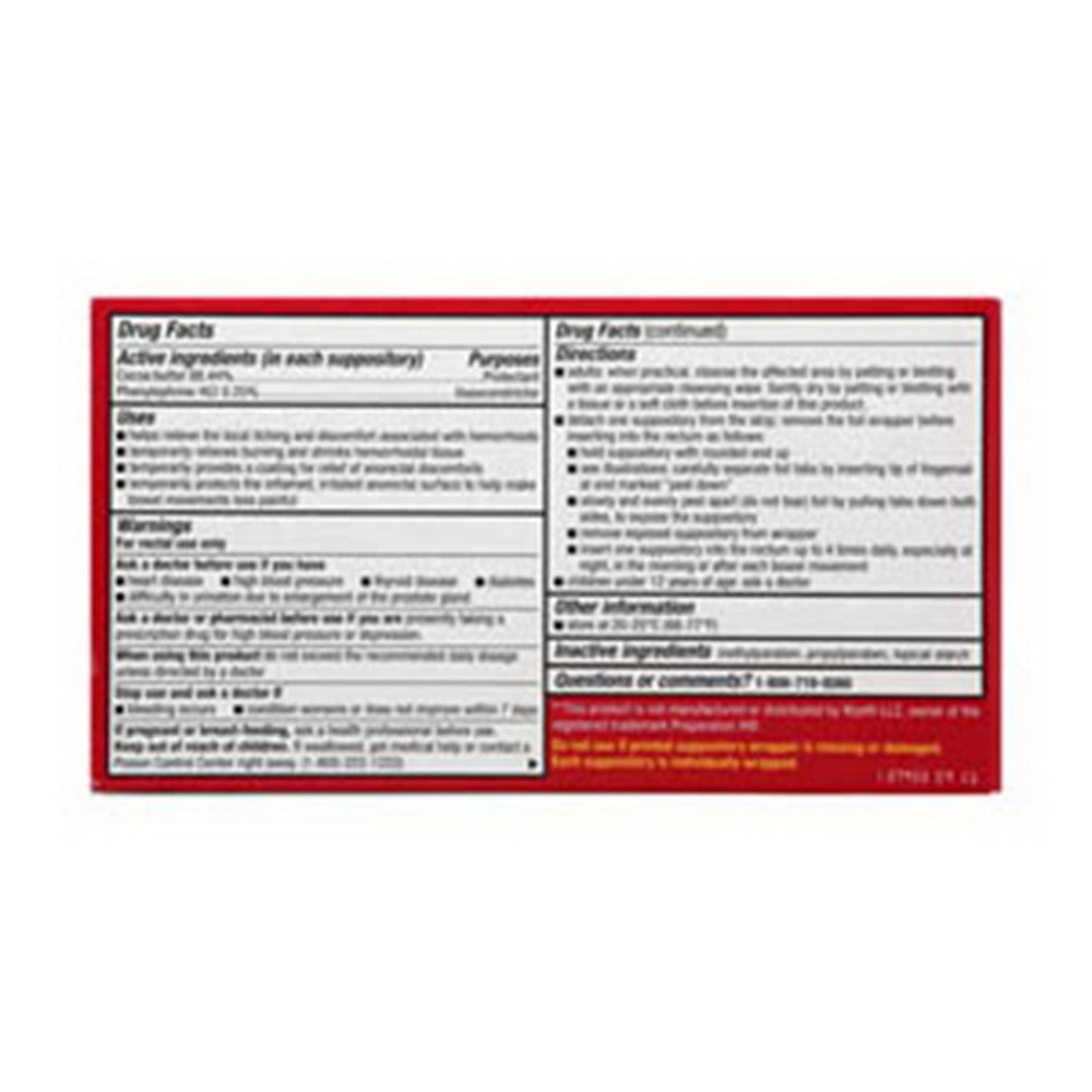 Leader Hemorrhoidal Suppositories, 12 Ea