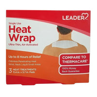 Leader Heat Wrap, Ultra Thin, Air Activated, Single Use, 3 Ea