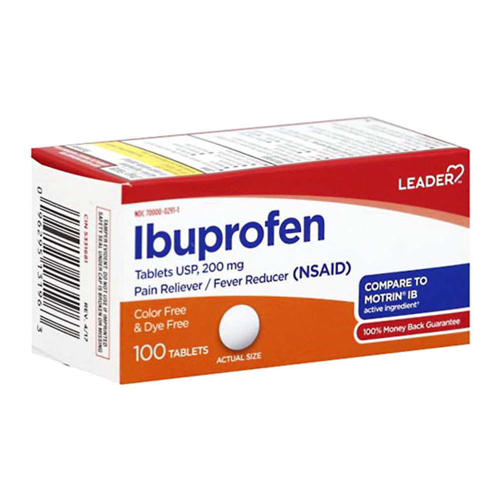 Leader Ibuprofen 200 Mg Tablets, 100 Ea