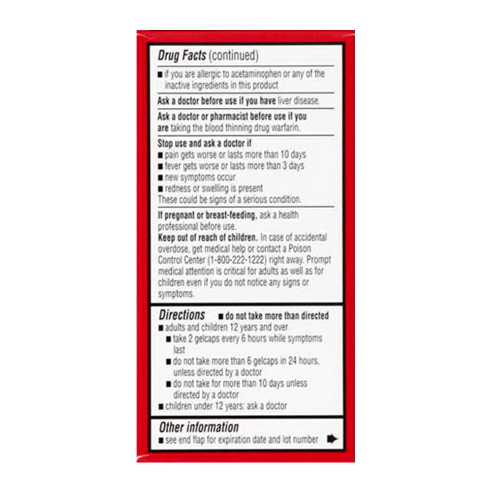 Leader Acetaminophen, Extra Strength 500 Mg, 50 Gelcaps